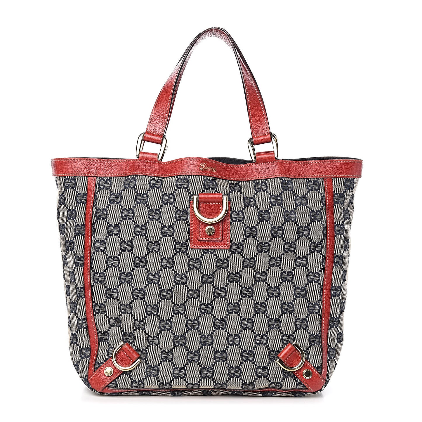 Monogram Abbey Small Tote Navy Red