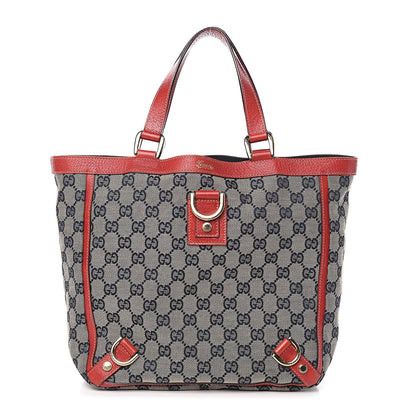 Gucci Monogram Abbey Small Tote Navy Red 1 of 13