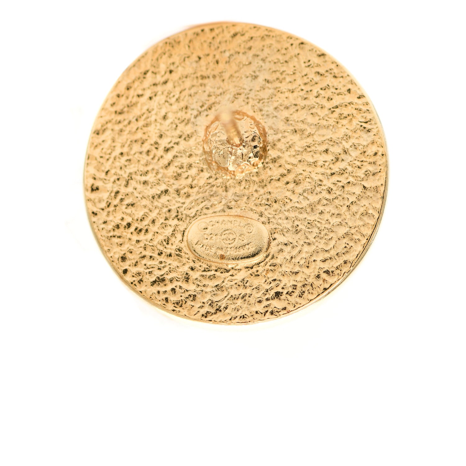Chanel Resin CC Chain Round Earrings Gold Black 4 of 4