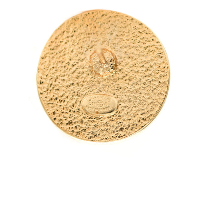 Chanel Resin CC Chain Round Earrings Gold Black 4 of 4