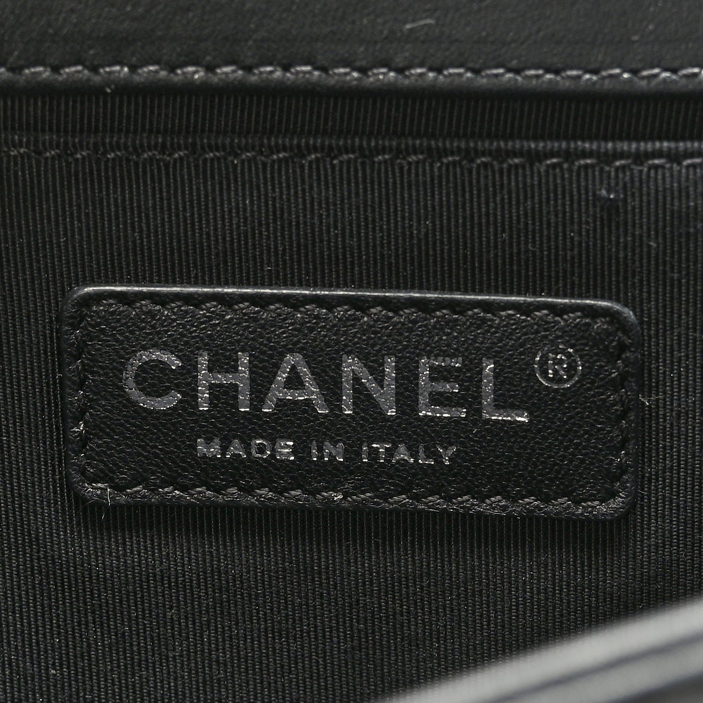 Calfskin Chevron Quilted Medium Chain Boy Flap Black