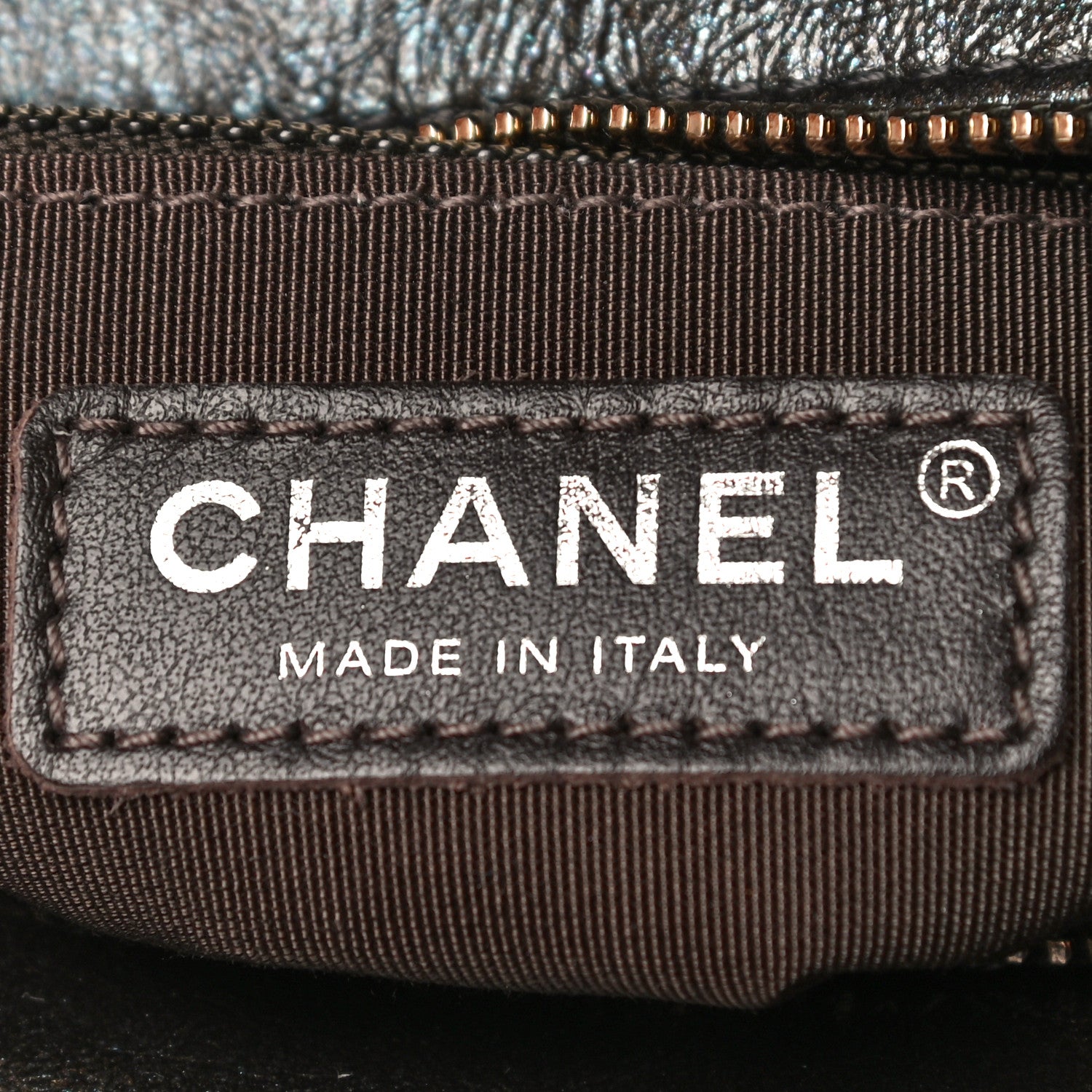 Chanel Metallic Aged Calfskin Chevron Quilted Small Gabrielle Hobo Green 5 of 9