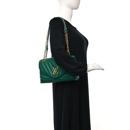 Louis Vuitton Calfskin New Wave Chain Bag MM NM Emerald 2 of 12