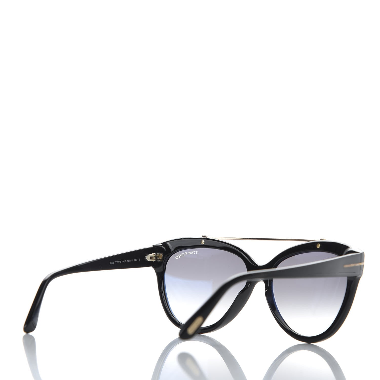 Tom Ford Livia Cat Eye Sunglasses TF518 Black 4 of 8