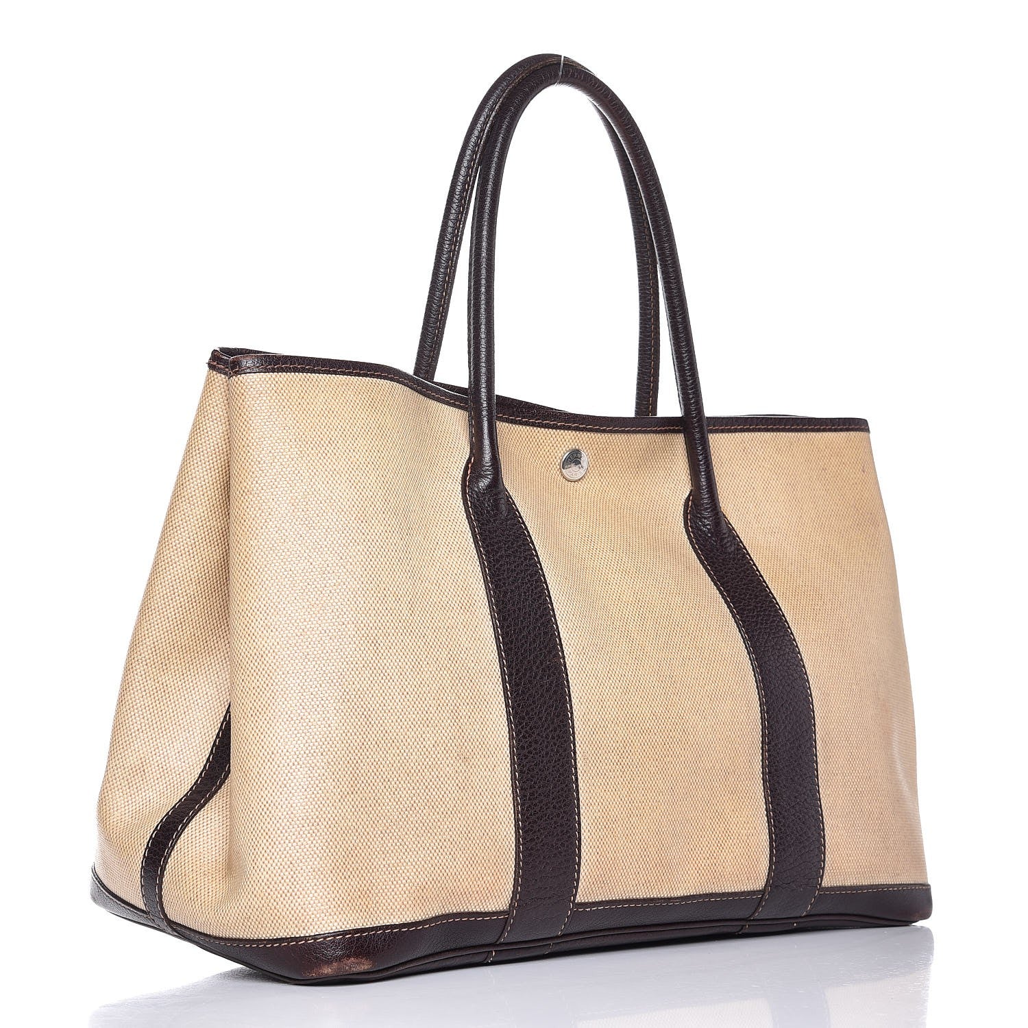 Hermes Buffle Sindhu Toile Garden Party 36 MM Tote Marron Fonce 3 of 16