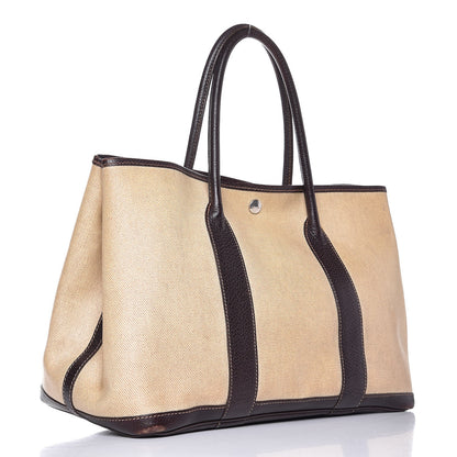 Hermes Buffle Sindhu Toile Garden Party 36 MM Tote Marron Fonce 3 of 16