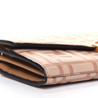 Fendi Vitello Termolagoon F is Fendi FF 1974 Embossed Continental Envelope Wallet On Chain Miele Scuro 9 of 16