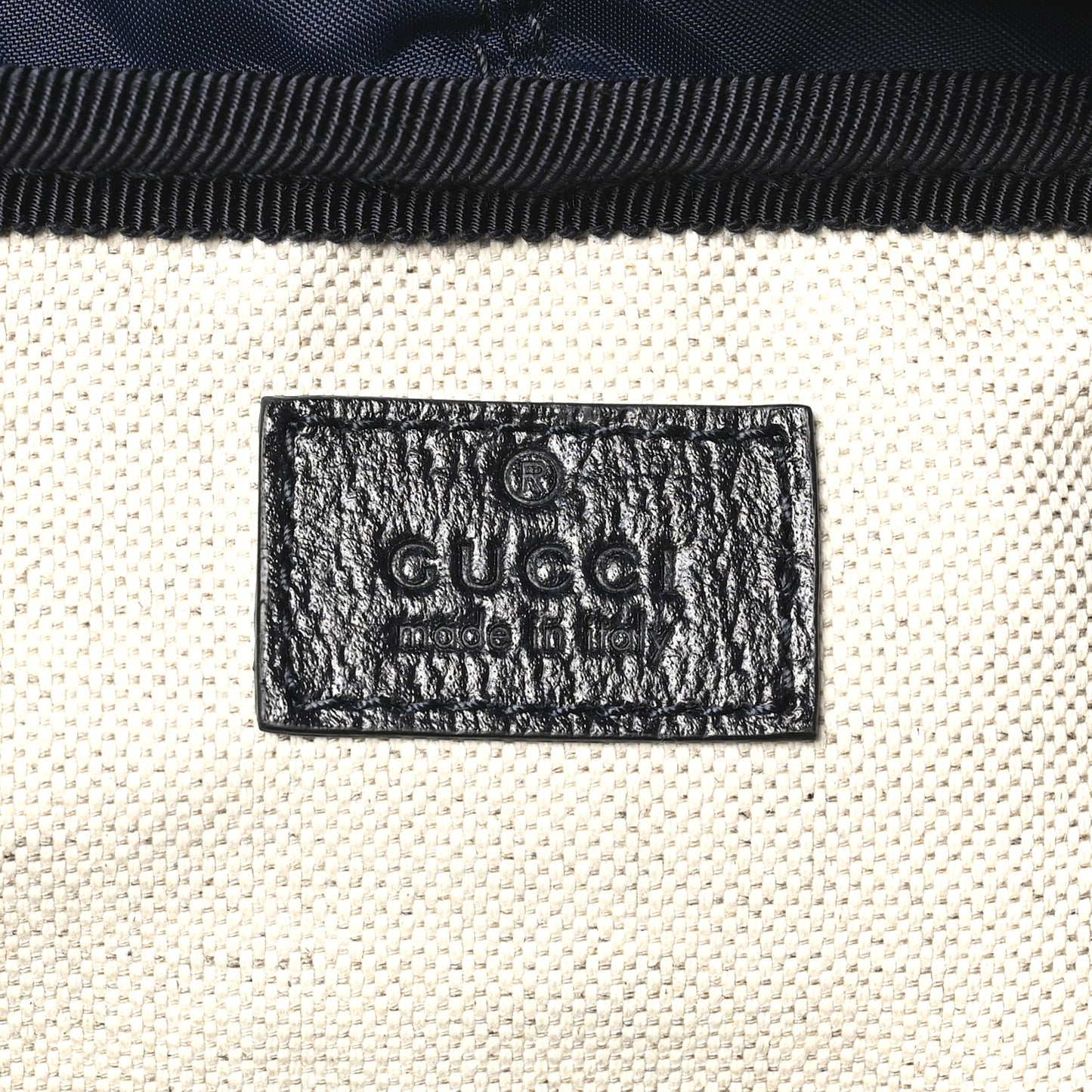 GG Supreme Monogram Textured Dollar Calfskin Medium Ophidia Double Buckle Backpack Blue Dark Blue Black
