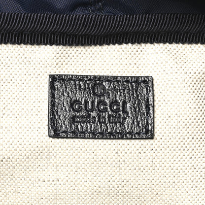 Gucci GG Supreme Monogram Textured Dollar Calfskin Medium Ophidia Double Buckle Backpack Blue Dark Blue Black 6 of 9