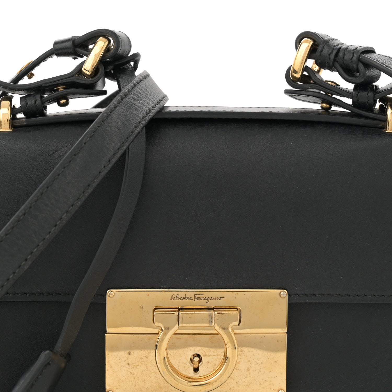 Salvatore Ferragamo Smooth Calfskin Mini Aileen Gancio Lock