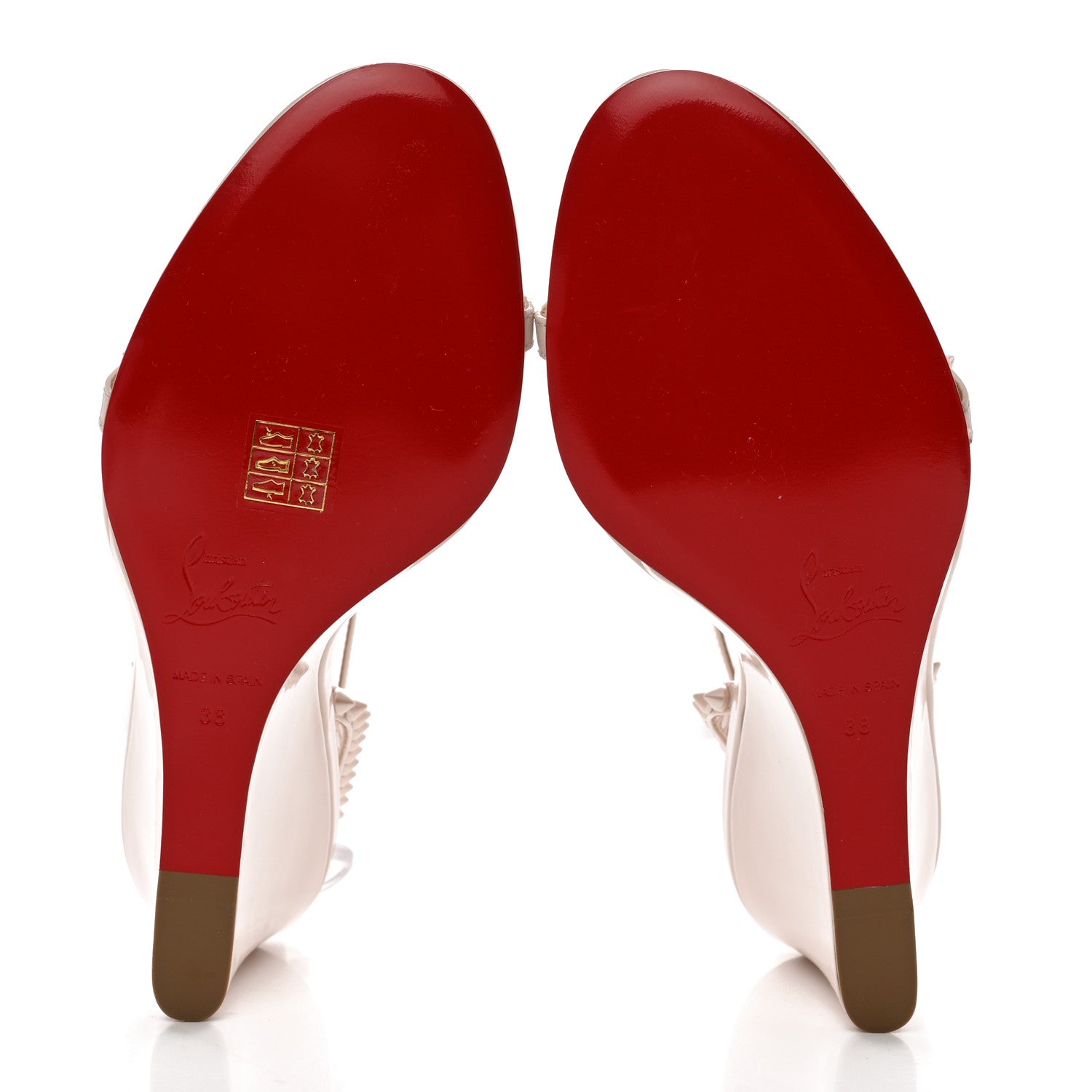 Christian Louboutin Calfskin So Me Spike 85 Wedge Sandals 38 Leche 5 of 9