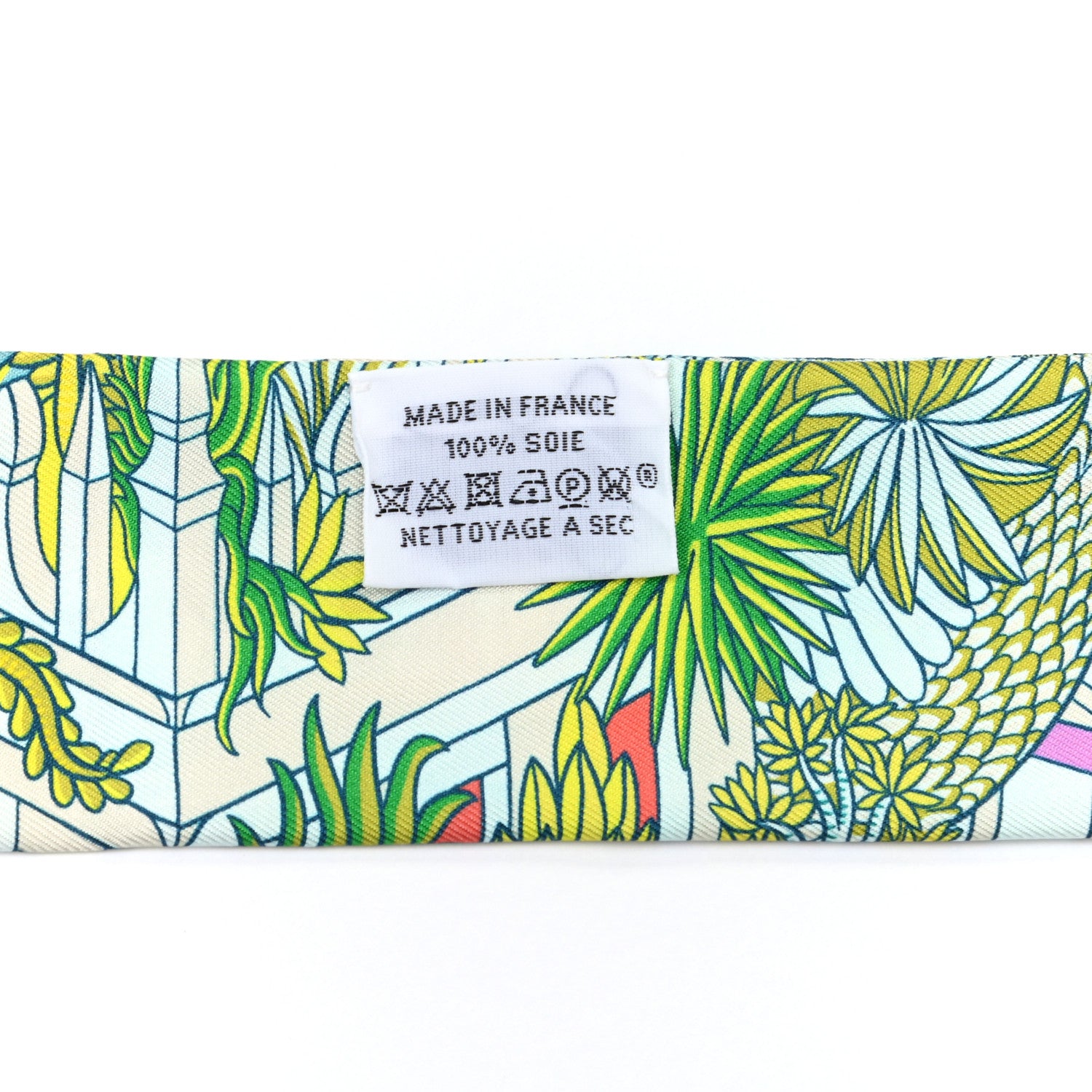 Hermes Silk Animapolis Twilly White Vert Rose 4 of 4