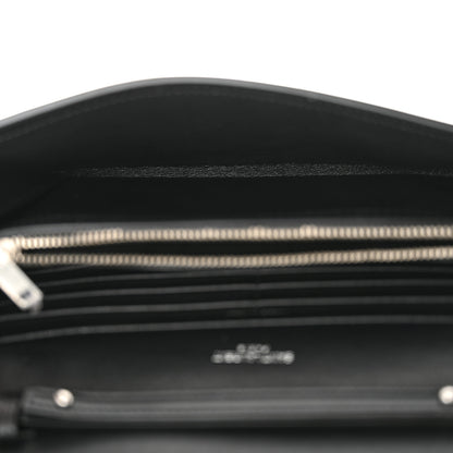 Saint Laurent Glazed Calfskin Cassandre Wallet On Chain WOC Black 5 of 11