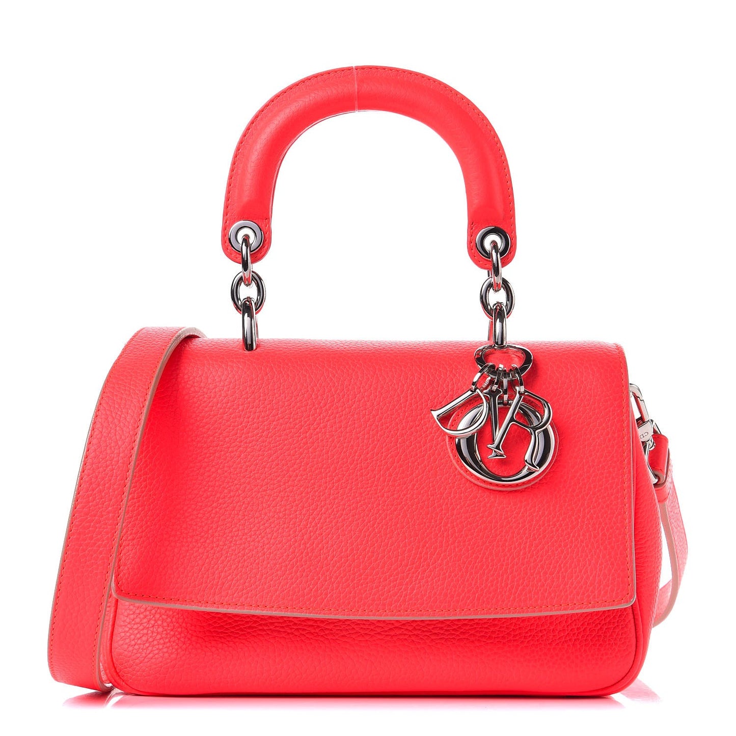 Bullcalf Mini Be Dior Satchel Fluorescent Goji Pink