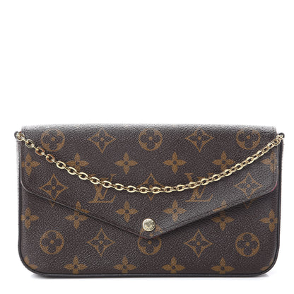 Louis Vuitton Monogram Pochette Felicie Chain Wallet Fuchsia 1 of 8