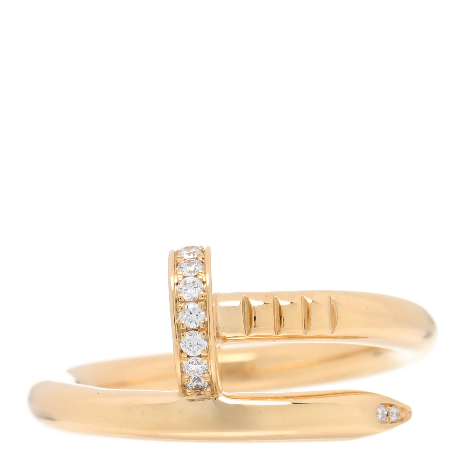 Cartier 18K Yellow Gold Diamond Juste Un Clou Ring 50 5.25 1 of 5