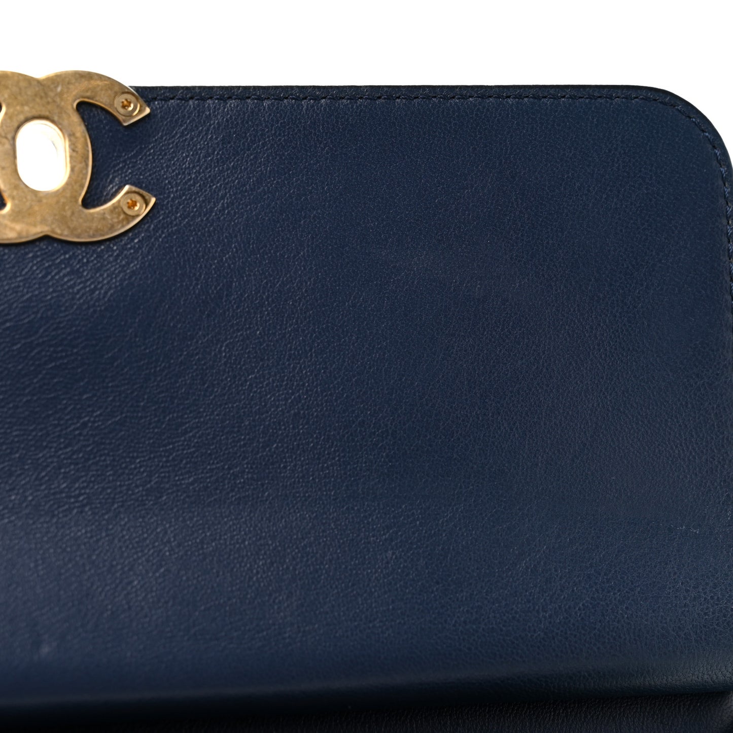 Lambskin Stitched Coco Luxe Small Flap Blue