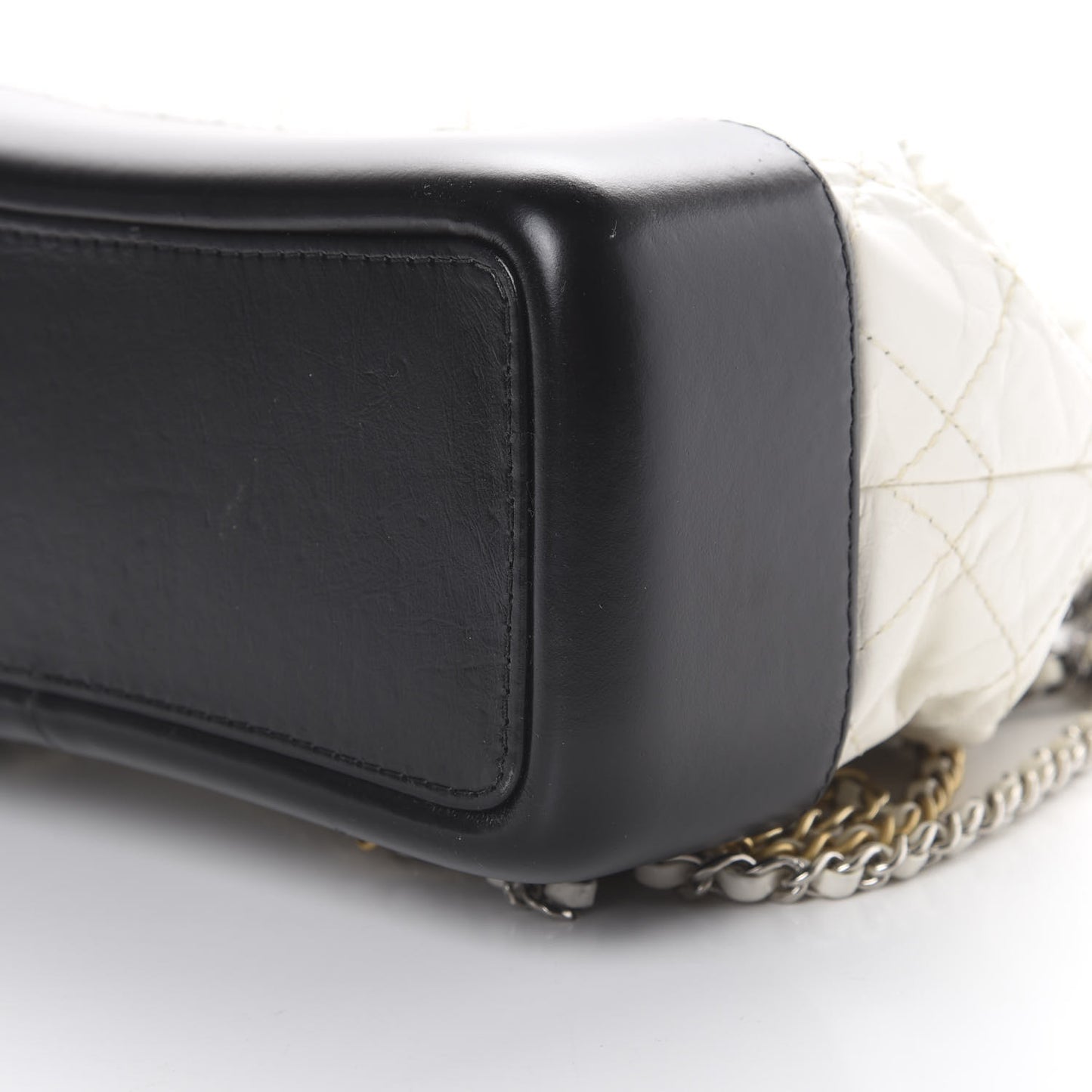 Aged Calfskin Quilted Small Gabrielle Backpack Black White