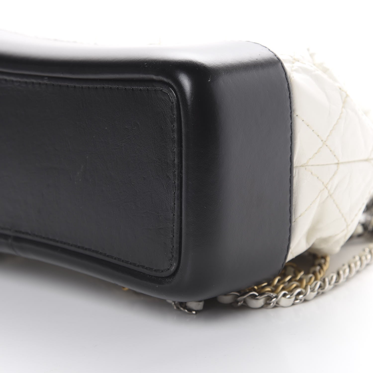Chanel Aged Calfskin Quilted Small Gabrielle Backpack Black White 9 of 13