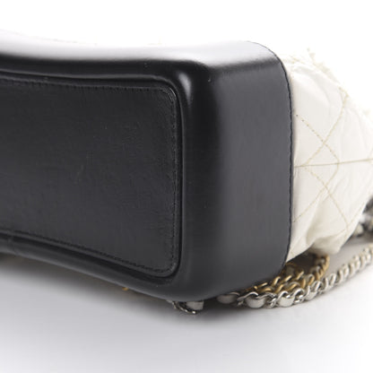 Chanel Aged Calfskin Quilted Small Gabrielle Backpack Black White 9 of 13