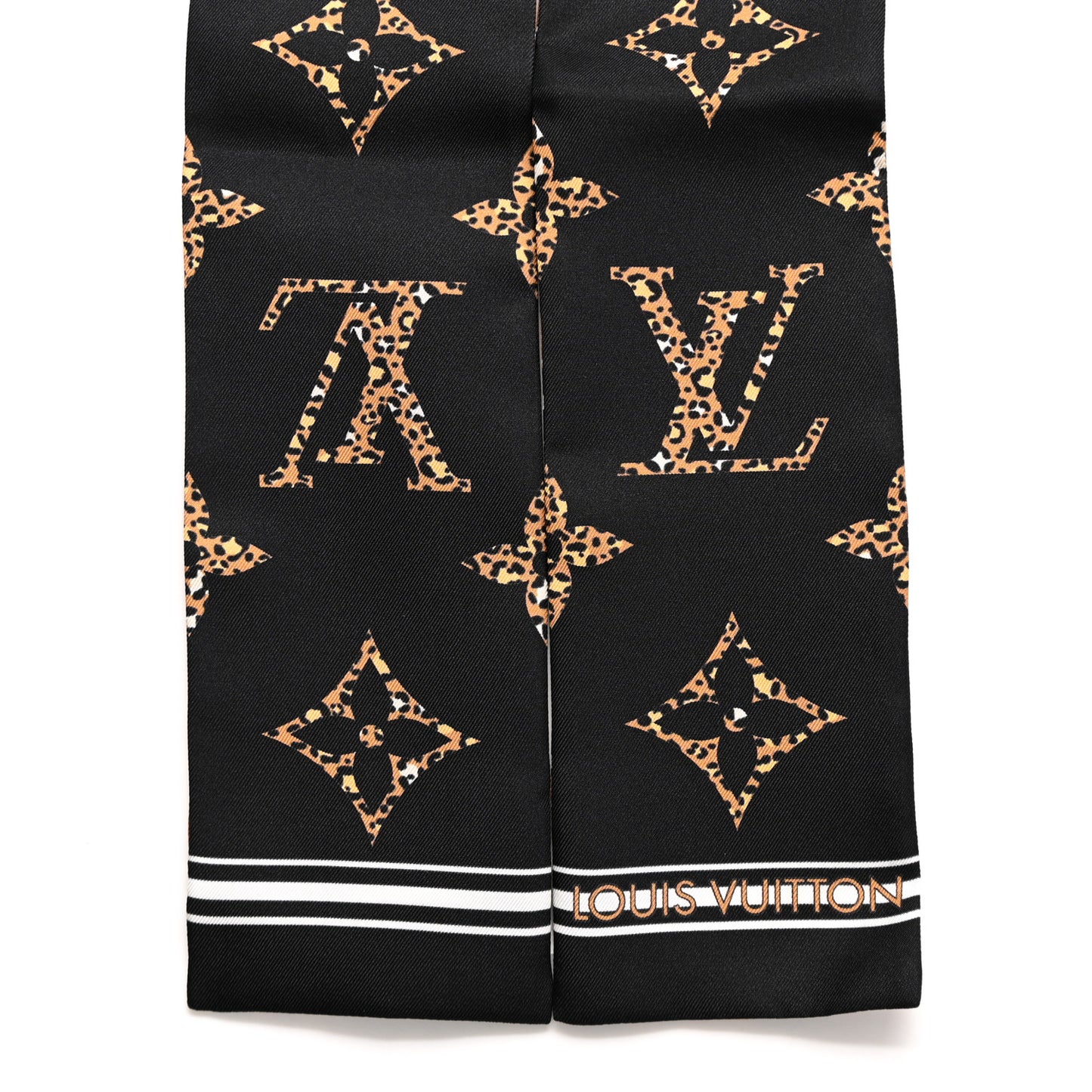 Silk Monogram Giant Jungle Bandeau Black