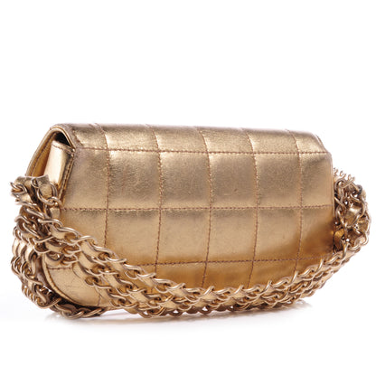 Chanel Lambskin Quilted Chocolate Bar 3 Chain Flap Gold 3 of 7