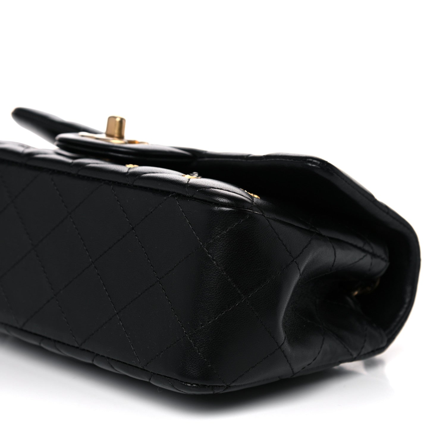 Chanel Lambskin Quilted Studded Mini Rectangular Flap Black 9 of 11