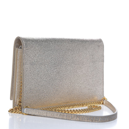 Saint Laurent Metallic Calfskin Kate Monogram Tassel Chain Wallet Gold 3 of 13