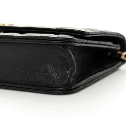 Chanel Caviar Quilted Textured CC Wallet On Chain WOC Black 11 of 11
