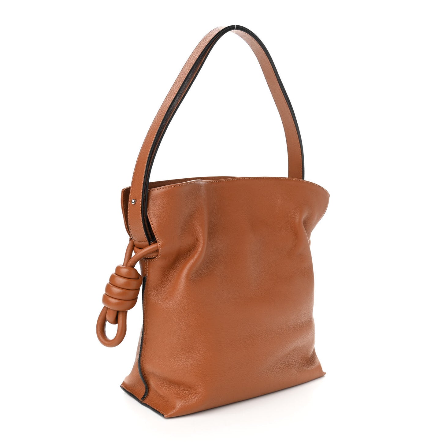 Calfskin Small Flamenco Knot Bag Caramel