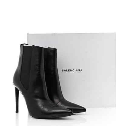 Balenciaga Shiny Sheepskin Pointed Toe Booties 40 Black 10 of 10