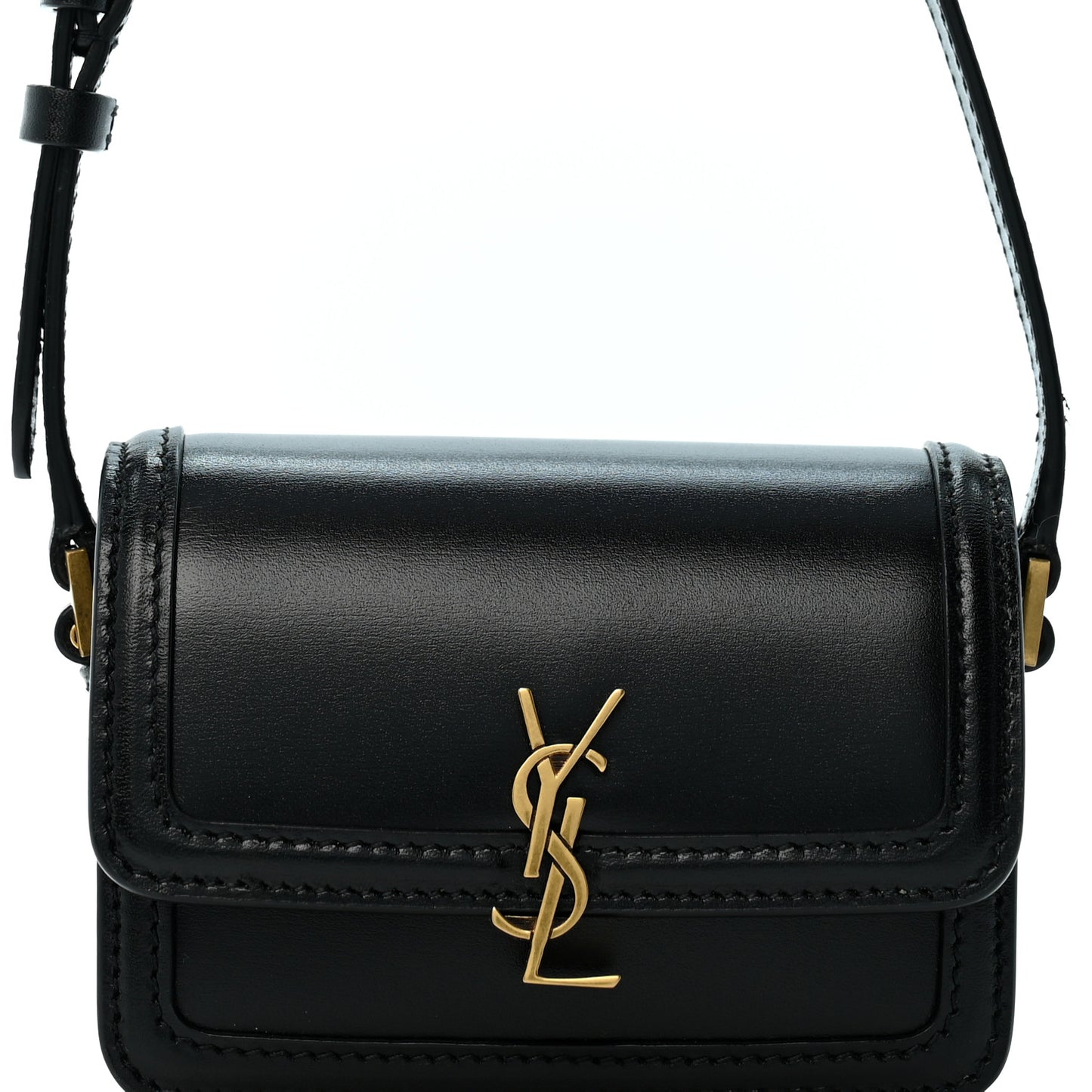 Smooth Calfskin Micro Solferino Satchel Black