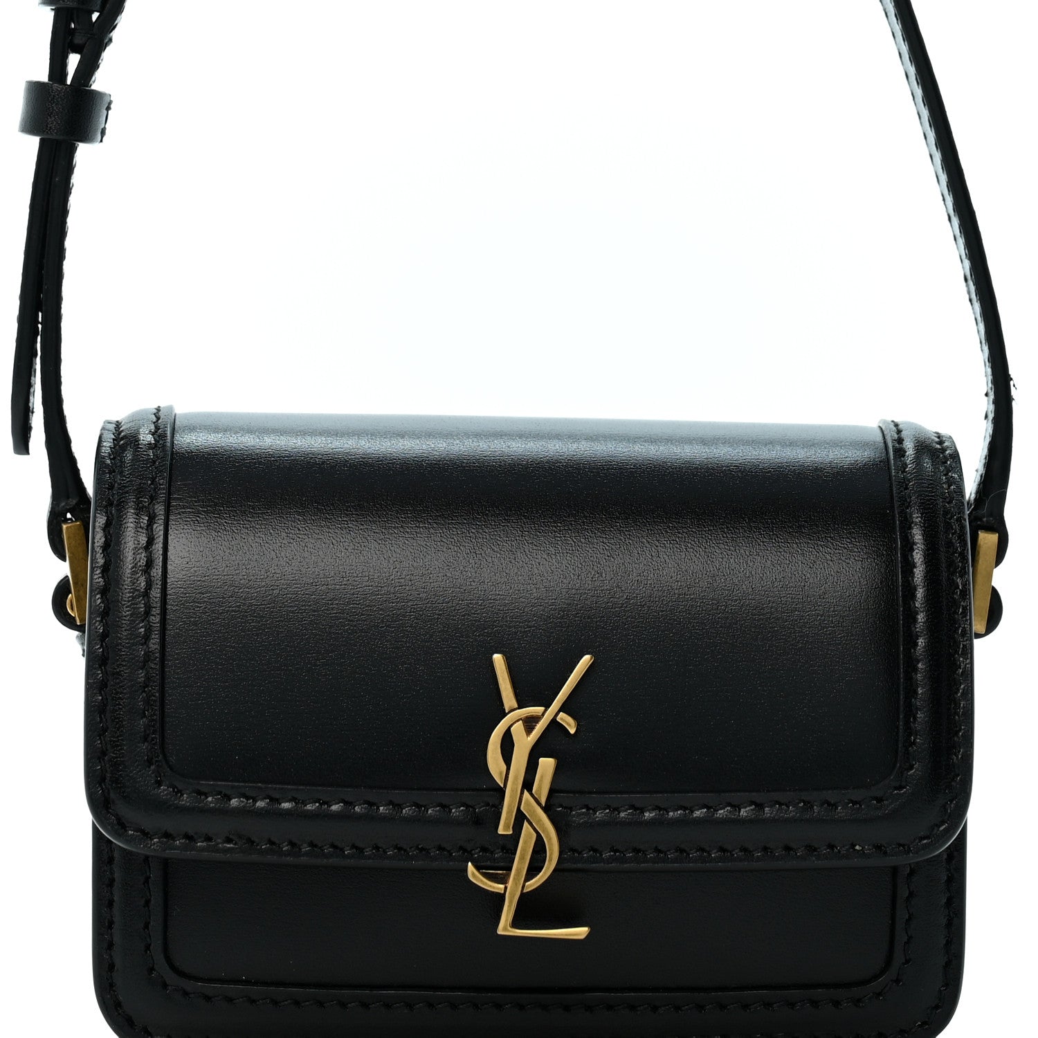 Saint Laurent Smooth Calfskin Micro Solferino Satchel Black 6 of 9