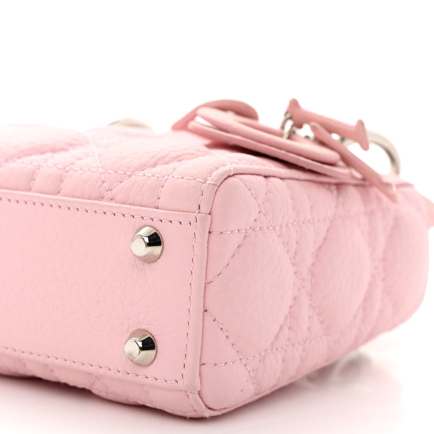 Christian Dior Grained Calfskin Cannage Nano Lady Dior Rose Clair 10 of 11
