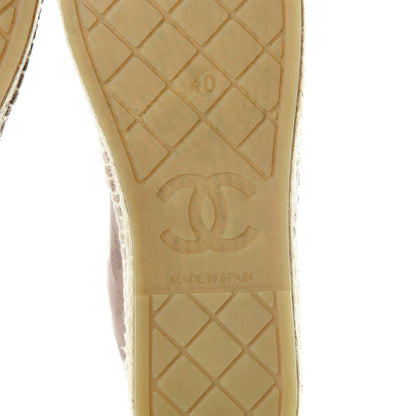 Chanel Velvet Logo Espadrilles 40 Beige Black 6 of 10