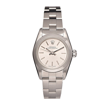 Rolex Stainless Steel 24mm Oyster Perpetual Watch Silver 76080 1 of 7