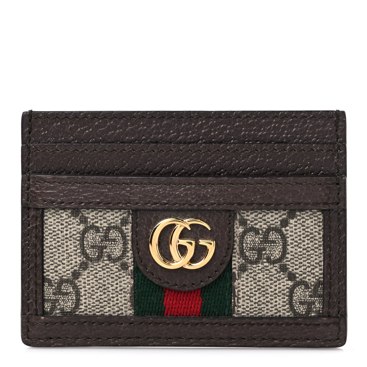 Gucci GG Supreme Monogram Ophidia Card Holder Brown 1 of 7