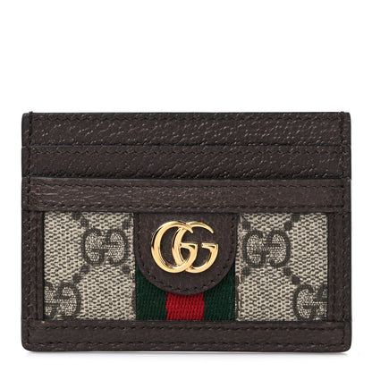 Gucci GG Supreme Monogram Ophidia Card Holder Brown 1 of 7