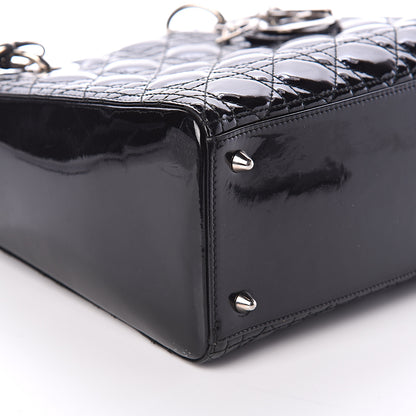 Christian Dior Patent Cannage Medium Lady Dior Black 7 of 8