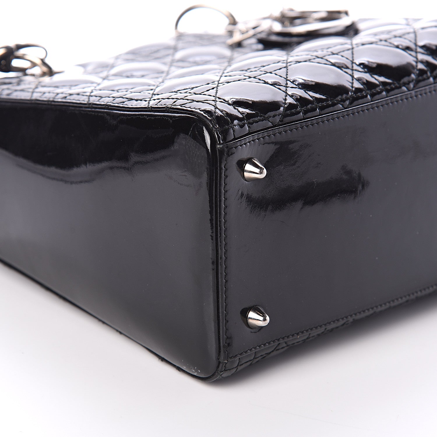 Christian Dior Patent Cannage Medium Lady Dior Black 7 of 8