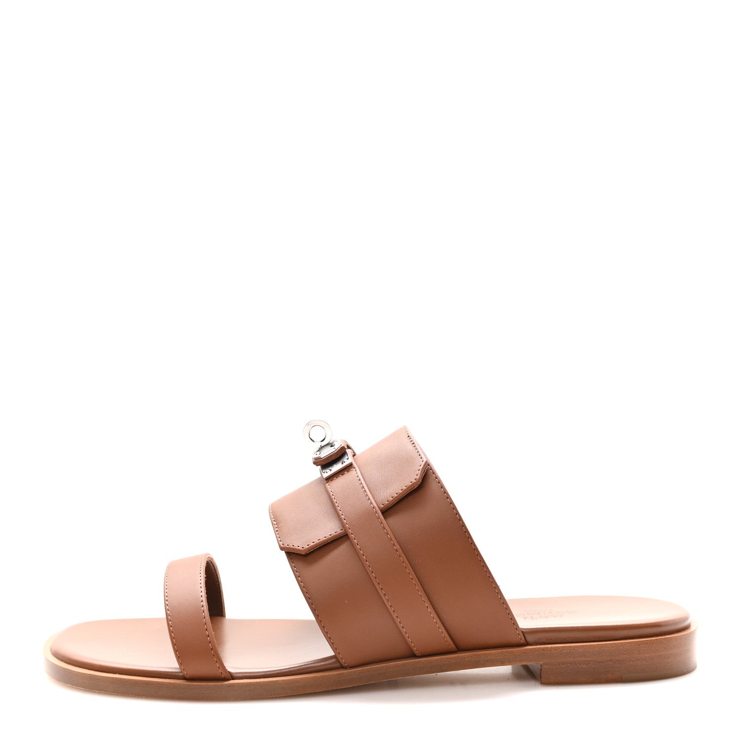 Hermes Calfskin Nina Sandals 39.5 Gold 1 of 10