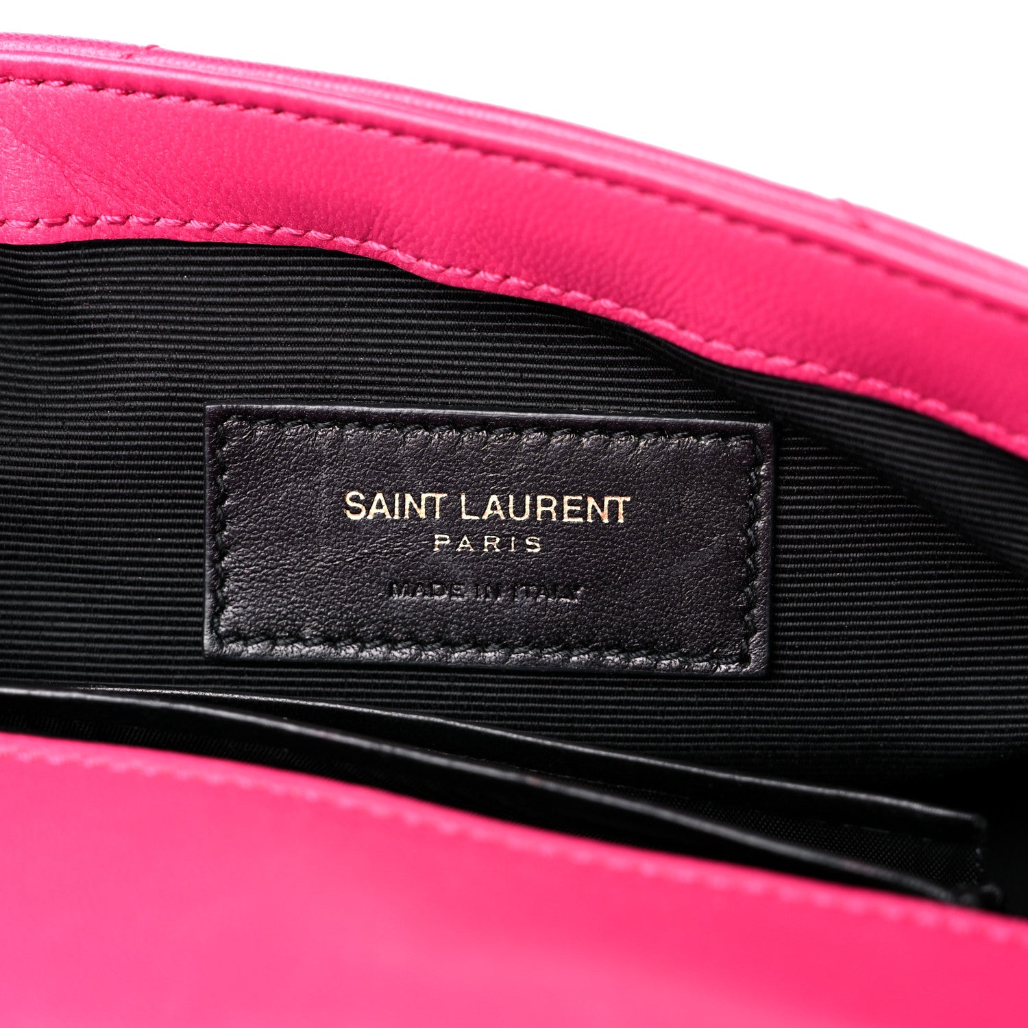 Saint Laurent Calfskin Matelasse Chevron Classic Monogram Baby Chain Bag Fuchsia 7 of 21