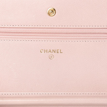 Chanel Calfskin Chevron Quilted Wallet On Chain WOC Pink 6 of 16