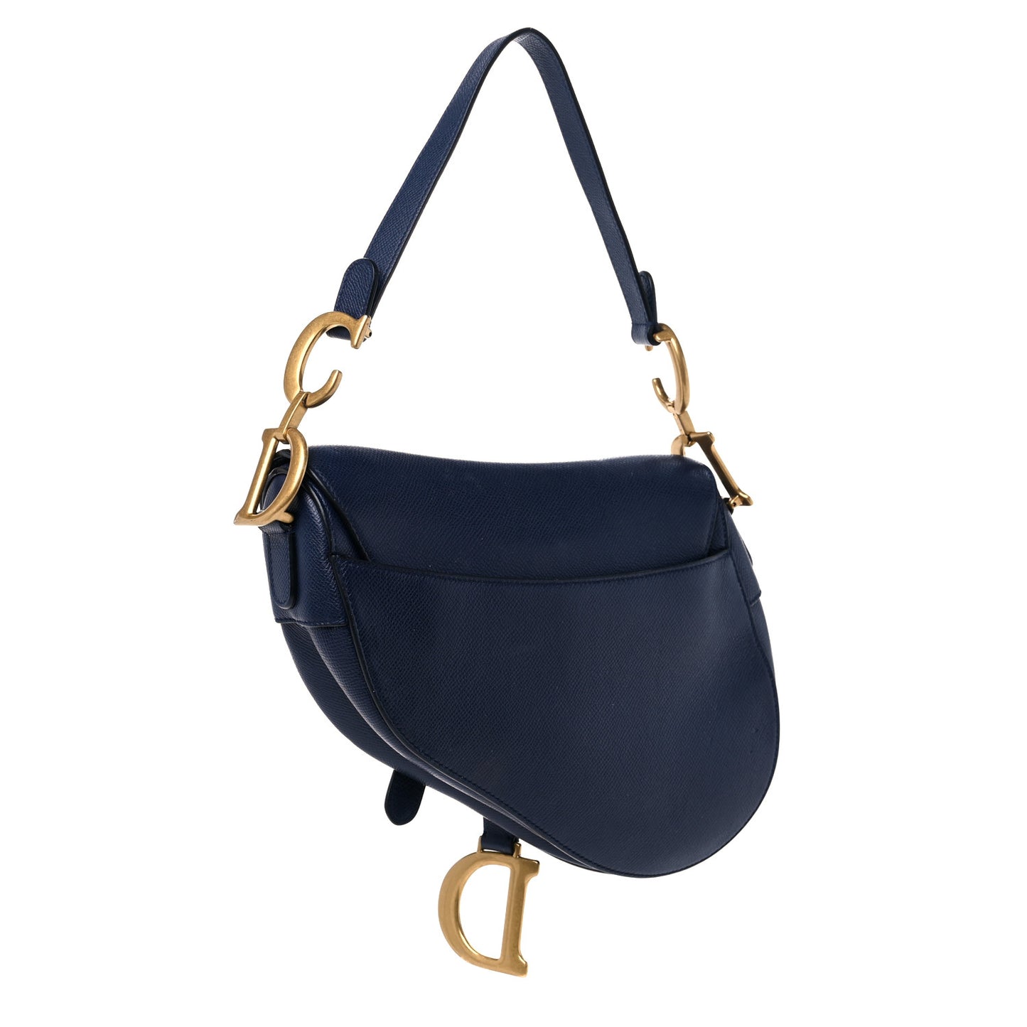 Grained Calfskin Saddle Bag Indigo