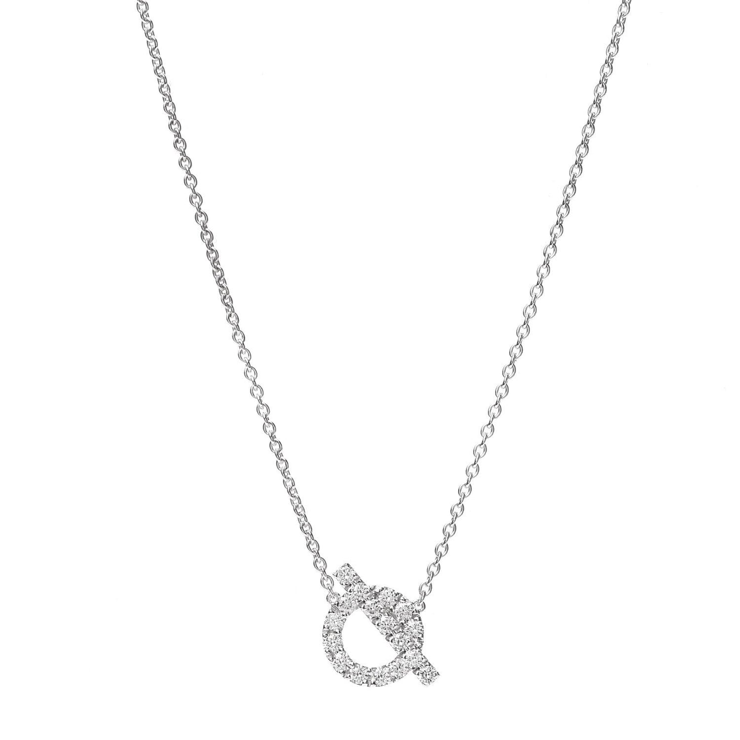 18K White Gold Diamond Finesse Pendant Necklace