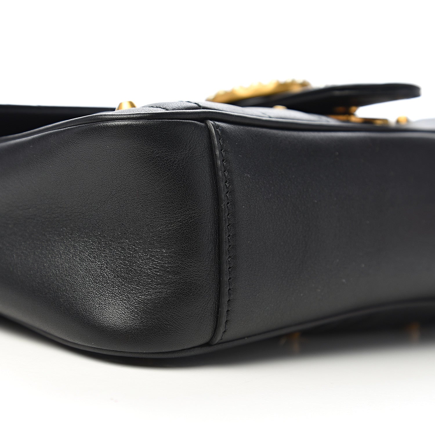 Gucci Calfskin Matelasse Studded Small Pearly GG Marmont Shoulder Bag Black 8 of 11