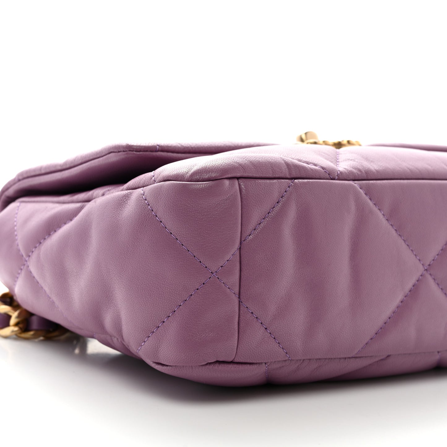Goatskin Quilted Medium Chanel 19 Flap Violet Purple