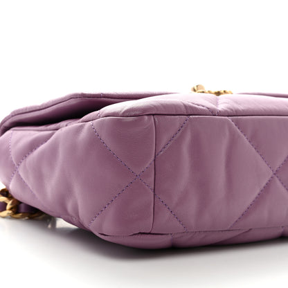 Chanel Goatskin Quilted Medium Chanel 19 Flap Violet Purple 9 of 12