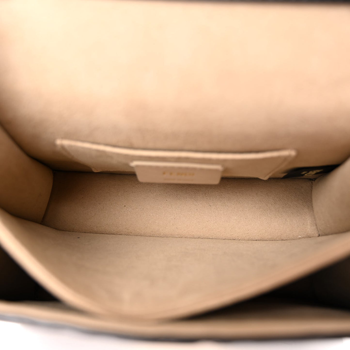 Vitello Liberty Bi-Color FF 1974 Embossed Small Kan U Shoulder Bag Maya Black