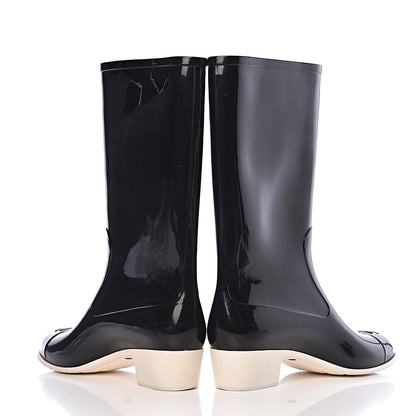 Chanel Rubber Camellia Rain Boots 42 Black 6 of 13